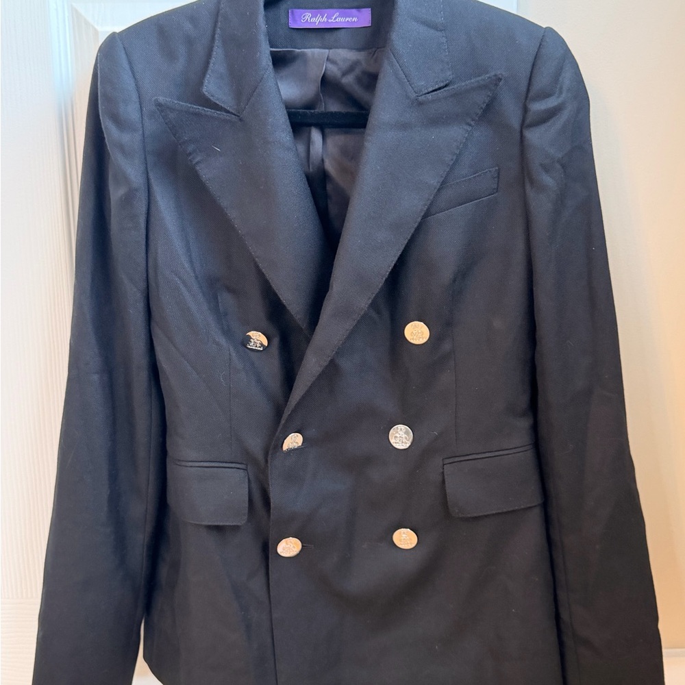 Collection Ralph Lauren Black Camden Jacket with Silver Buttons